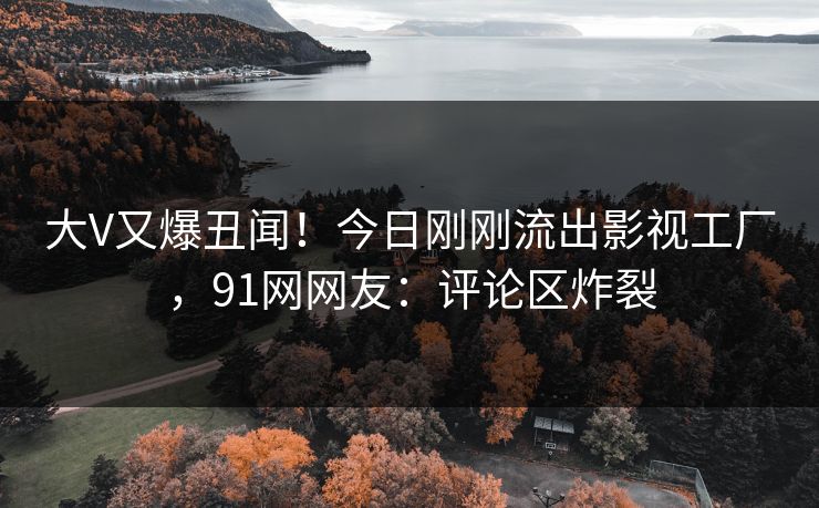 大V又爆丑闻！今日刚刚流出影视工厂，91网网友：评论区炸裂