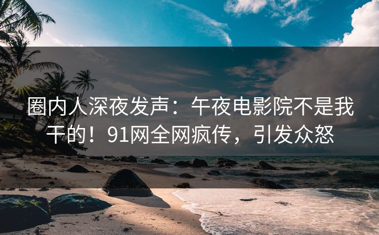 圈内人深夜发声：午夜电影院不是我干的！91网全网疯传，引发众怒