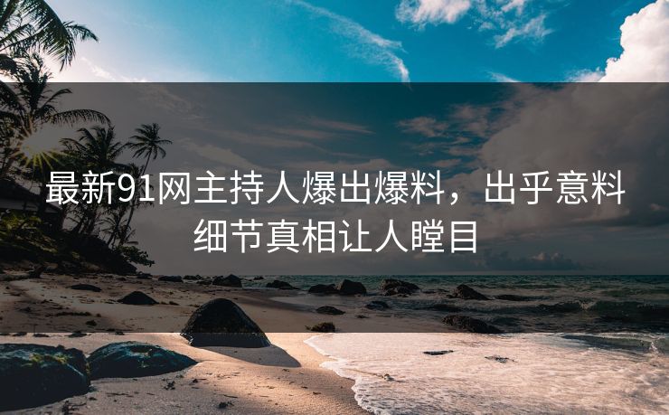 最新91网主持人爆出爆料，出乎意料细节真相让人瞠目